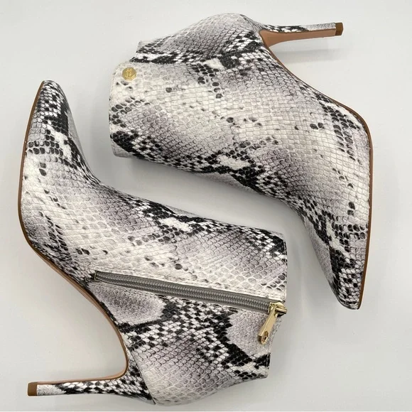 LOUISE ET CIE SID Black White Snake POINTY TOE BOOTS Womens Size 7 - Picture 5 of 12